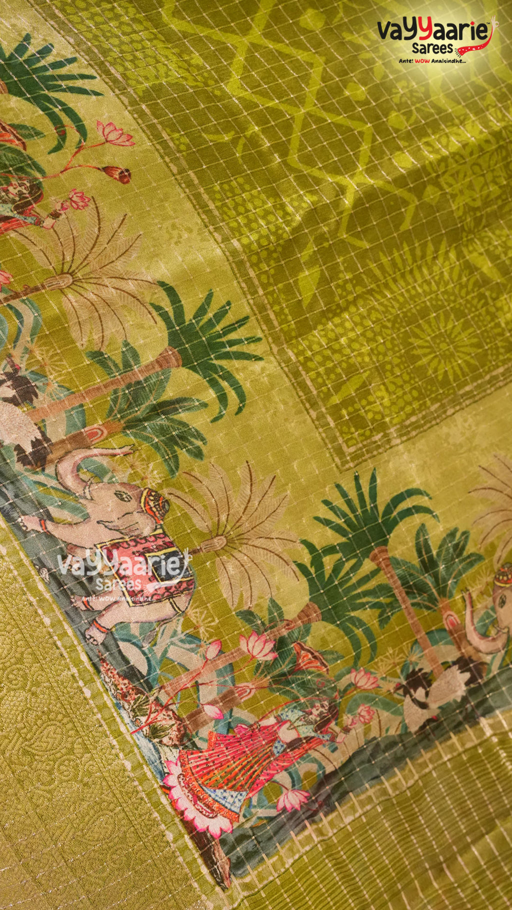 Mehendi Green Georgette Saree | Fancy Ethnic Wear Saree | Vayyaarie Sarees