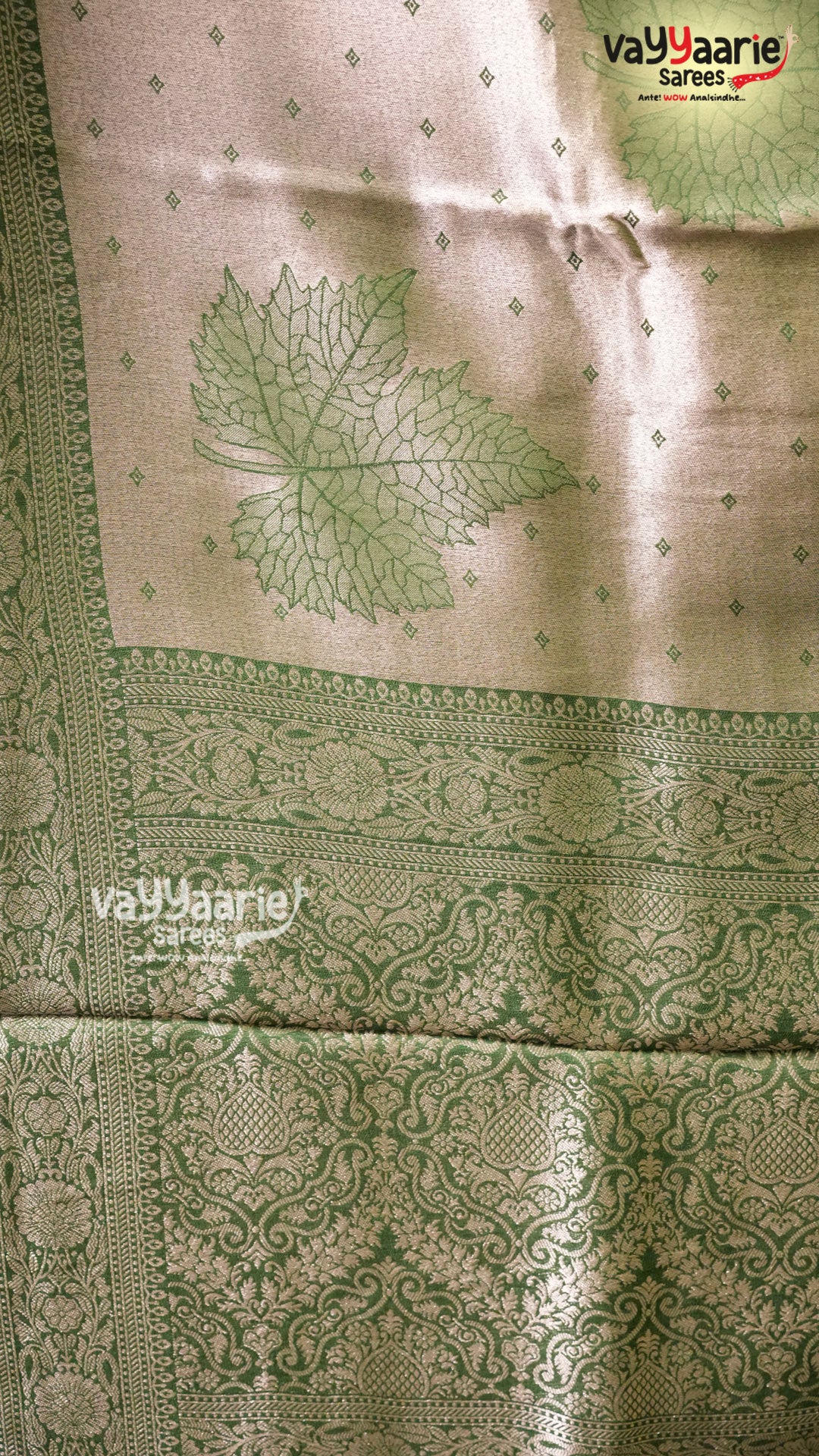 Mehendi Green Tusser Saree | Fancy Ethnic Wear Saree | Vayyaarie Sarees