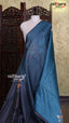 Peacock Blue Semi Linen Saree | Fancy Ethnic Wear Saree | Vayyaarie Sarees