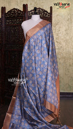 Blue Crape Saree | Fancy Ethnic Wear Saree | Vayyaarie Sarees