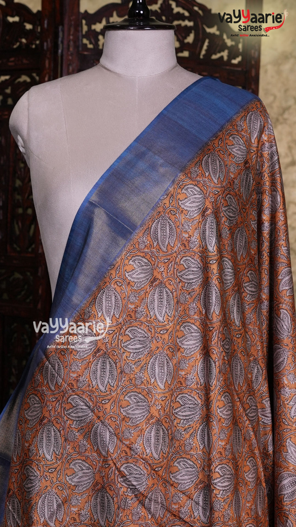 Gold Crape Saree | Fancy Ethnic Wear Saree | Vayyaarie Sarees