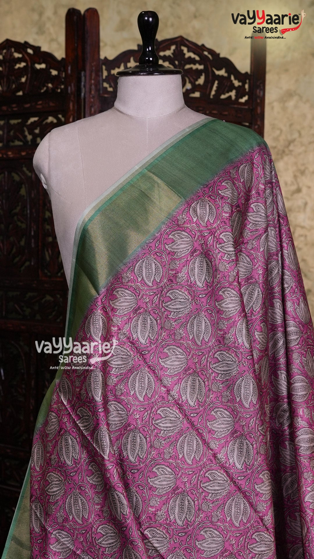 Pink Crape Saree | Fancy Ethnic Wear Saree | Vayyaarie Sarees