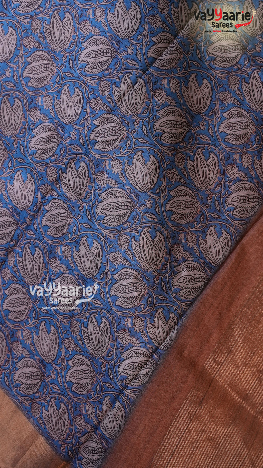 Blue Crape Saree | Fancy Ethnic Wear Saree | Vayyaarie Sarees