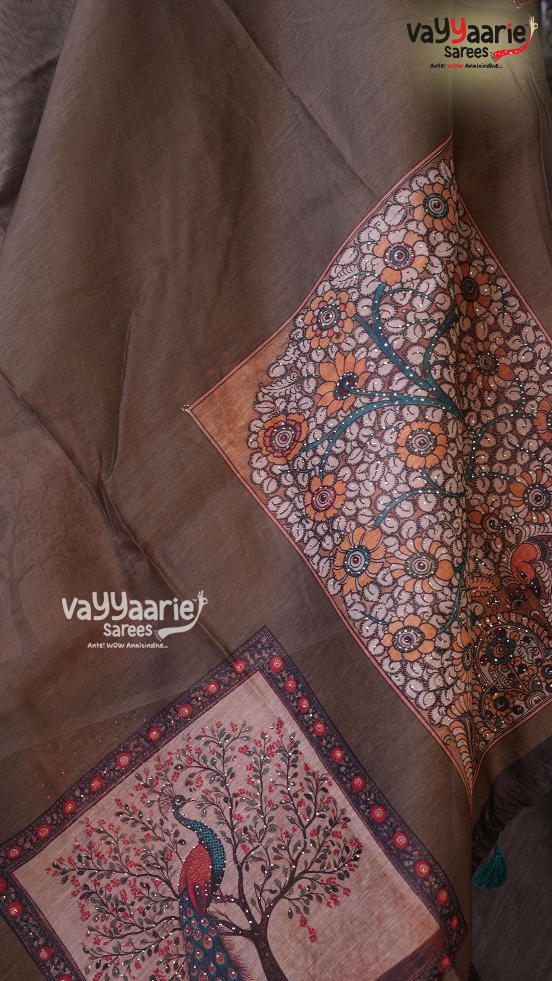 Mehendi Green Semi Linen Saree | Fancy Ethnic Wear Saree | Vayyaarie Sarees