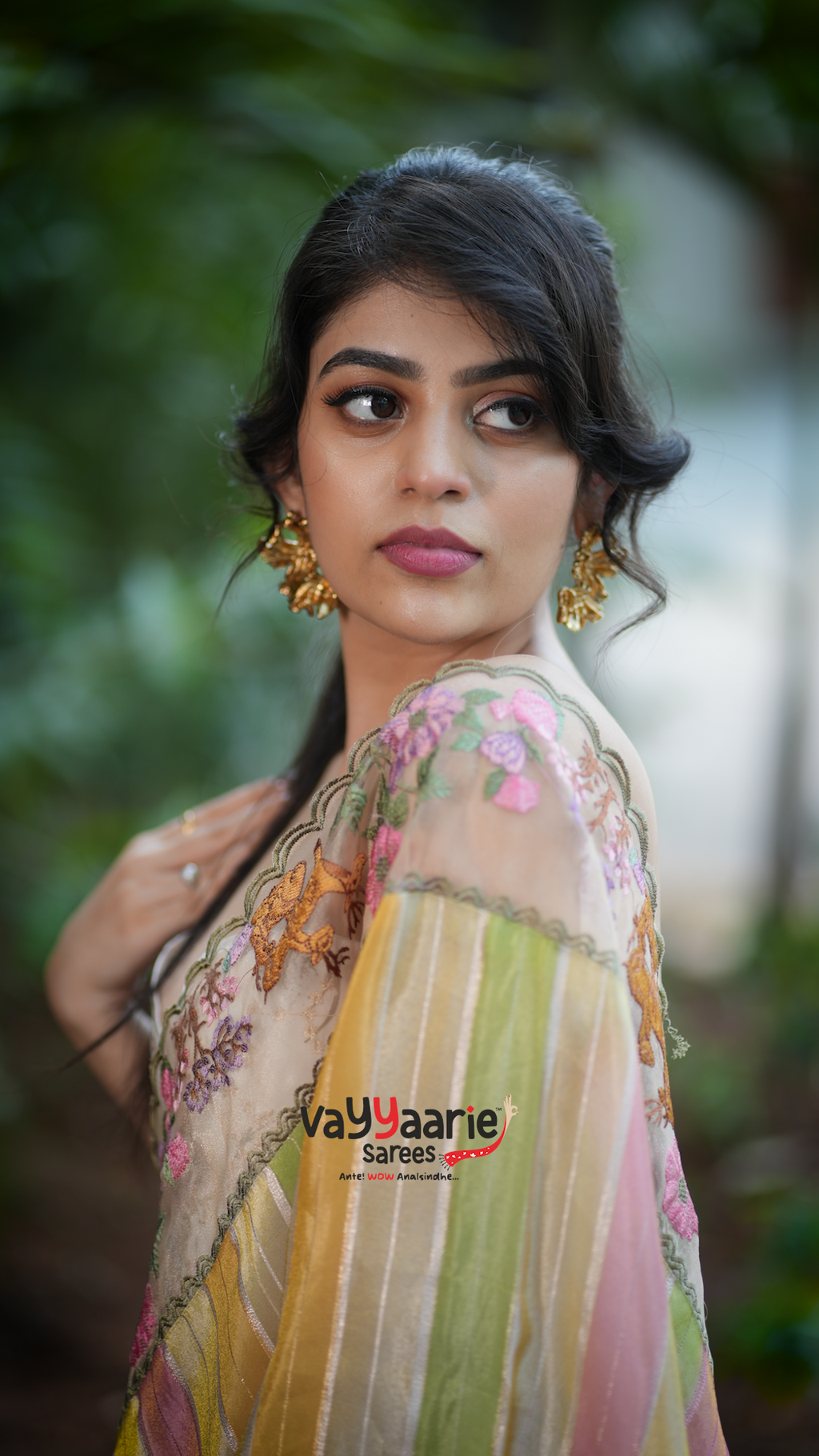 Multi Colour Tissue Fancy Saree for Ethnic Wear