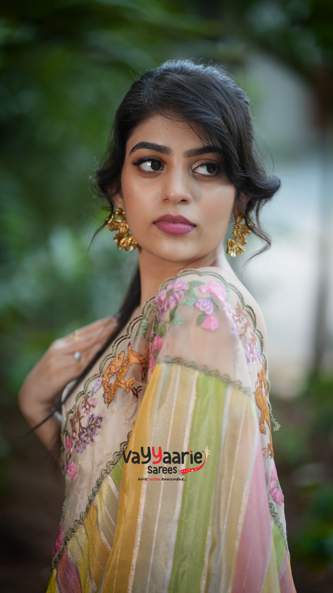 Multi Colour Tissue Fancy Saree for Ethnic Wear