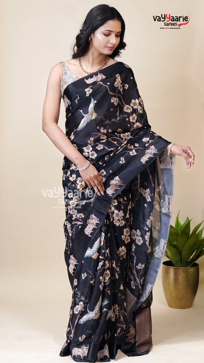 Festive Multicolour Tissu Saree for Women Hover Image