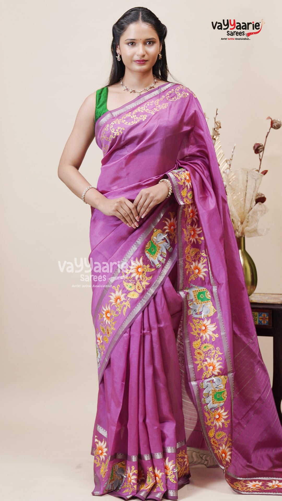 Magenta Mangalagiri Saree for All Occasions