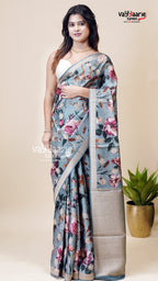 Grey Organza Saree for Gifting and Parties