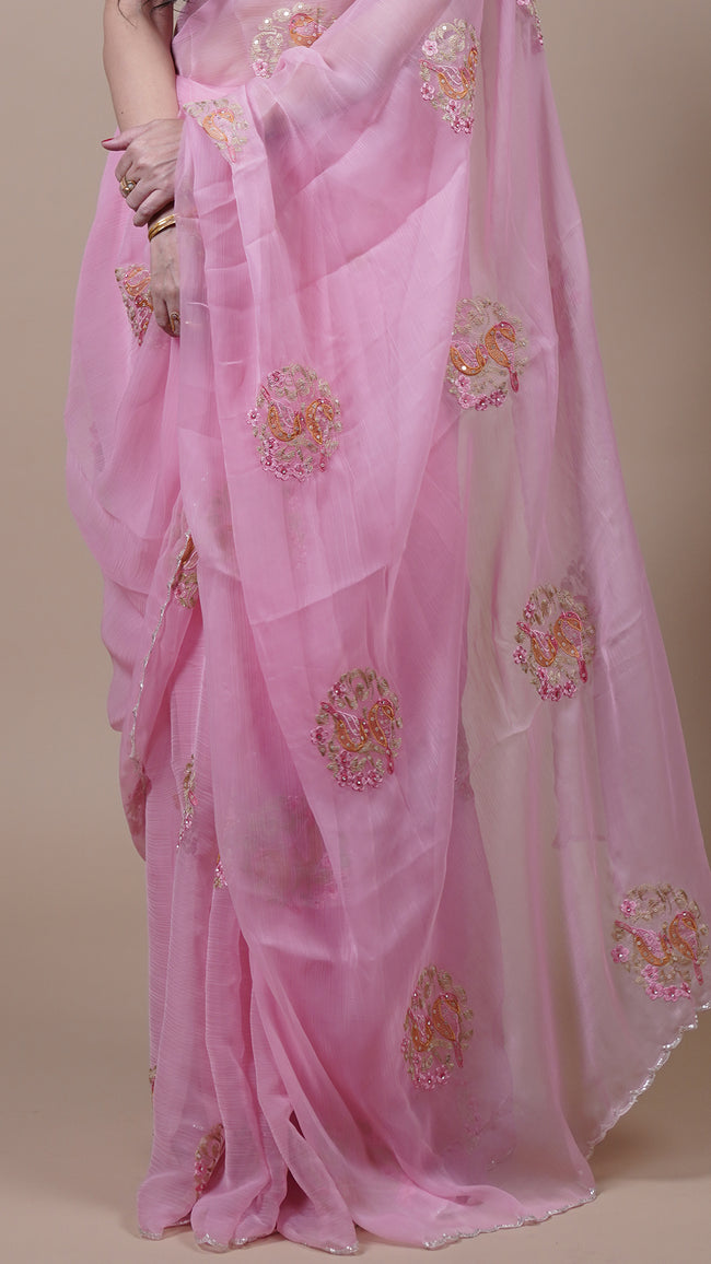 Pink Crush Fancy Saree for Family Functions Main Image