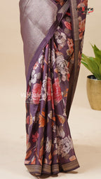 Wine Organza Fancy Saree for All Occasions