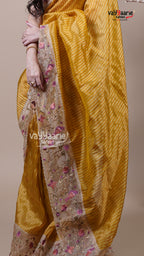 Gold Tissue Fancy Saree for Traditional Wear