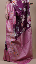 Magenta Tissue Fancy Saree for Seasonal Festivals