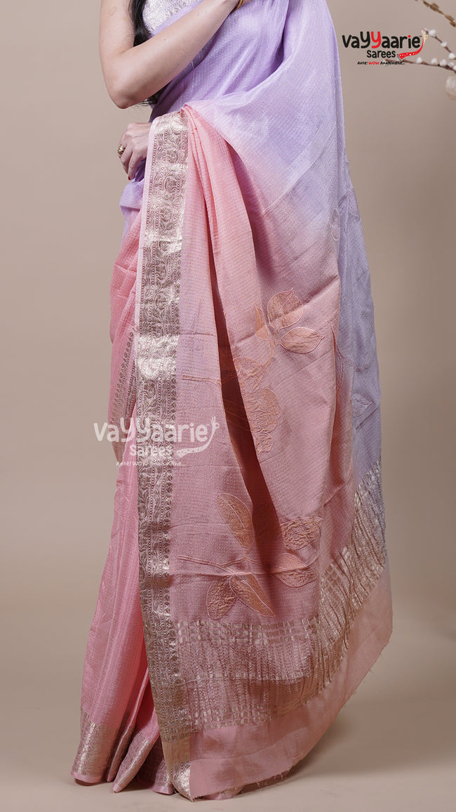 Lavender Georgette Fancy Saree for Occasion Wear Main Image
