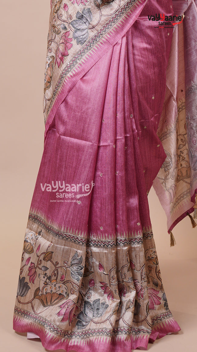 Vibrant Tusser Fancy Saree for Women Main Image