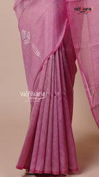 Tissue Saree in Onion Pink for Party Wear