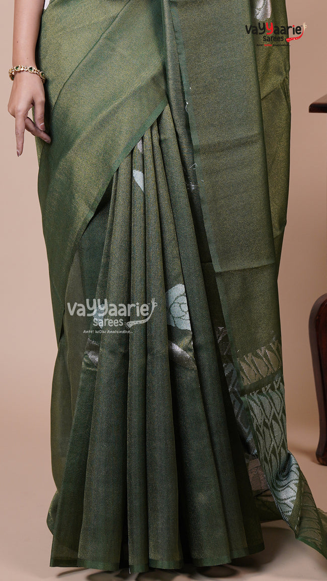 Green Tissue Saree for Wedding Looks Main Image