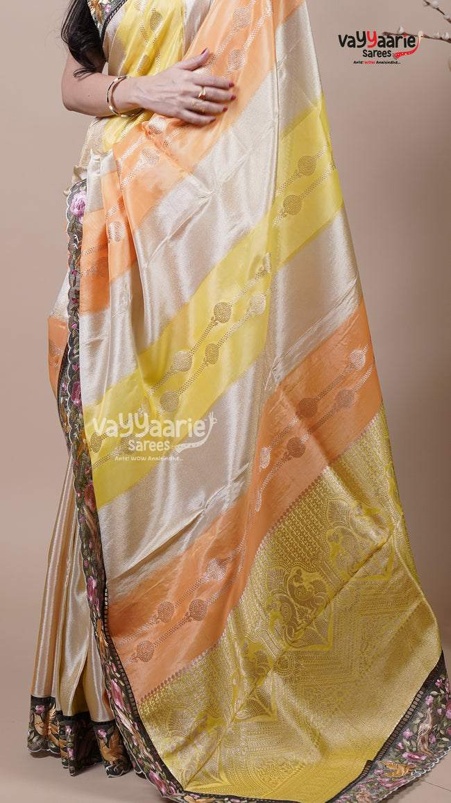 Multi Colour Tissue Fancy Saree for Party Looks Main Image