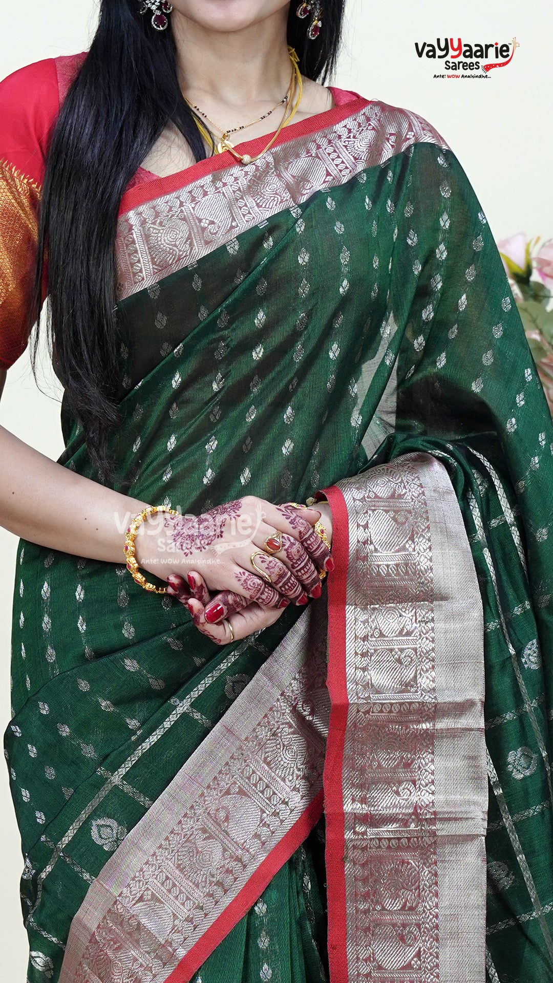 Green Kuppadam Handloom Saree for Festive Looks