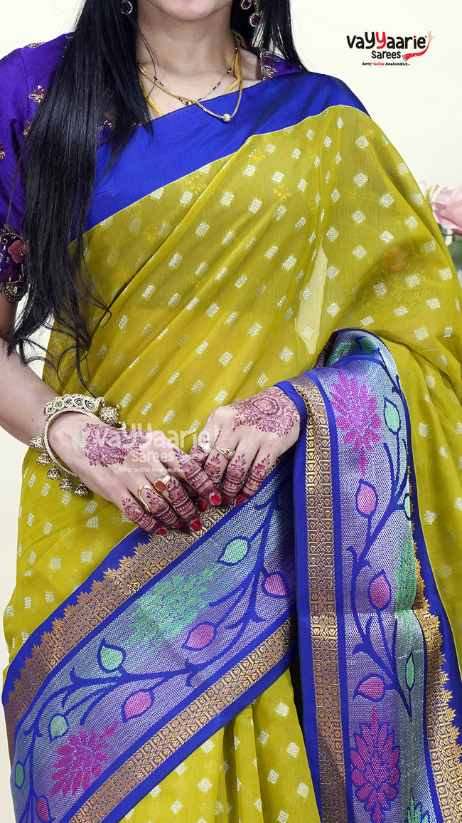 Mehendi Green Kuppadam Saree for Family Functions Main Image