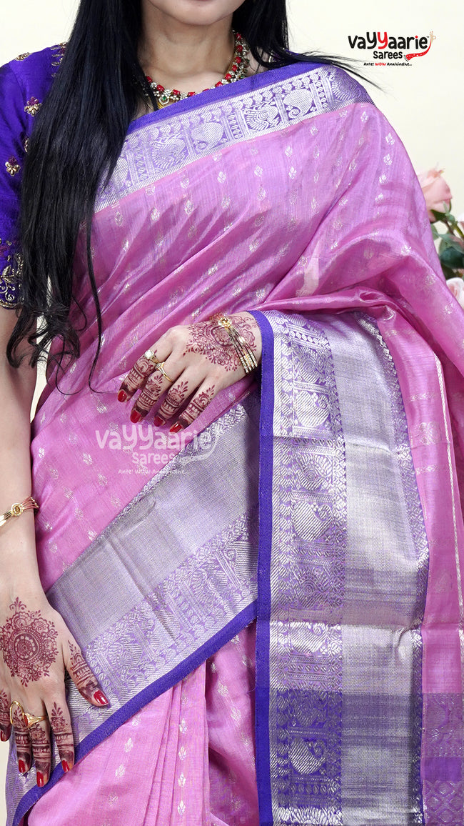 Light Pink Kuppadam Saree for Graceful Wear Main Image