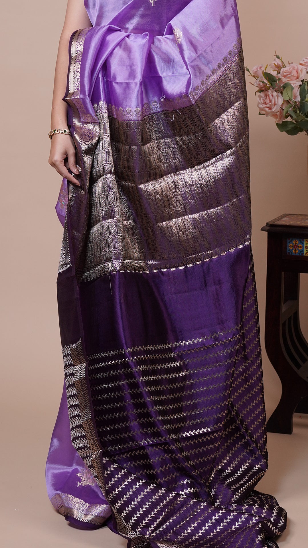 Chiniya Silk Saree in Multicolour for Gifting