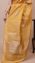 Tissue Saree in Gold for Evening Wear