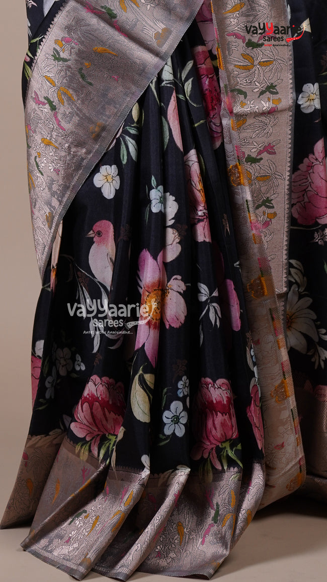 Black Tissue Fancy Saree for Everyday Elegance Main Image