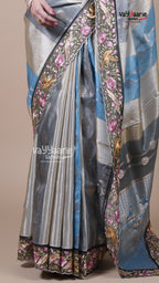 Multi Colour Tissue Fancy Saree for Cultural Events