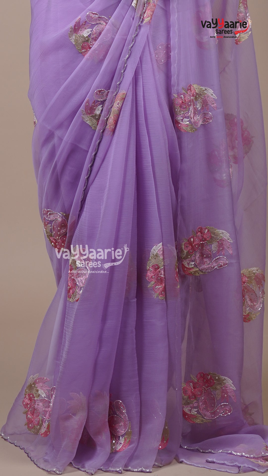Lavender Crush Fancy Saree for Ethnic Wear