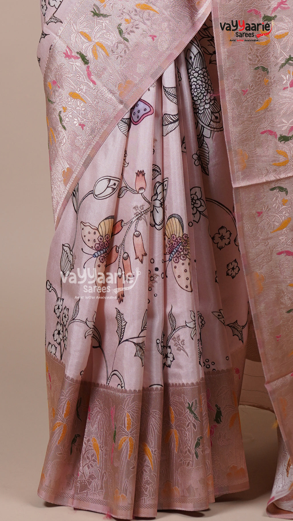 Light Pink Raw Mango Fancy Saree for Pooja Wear