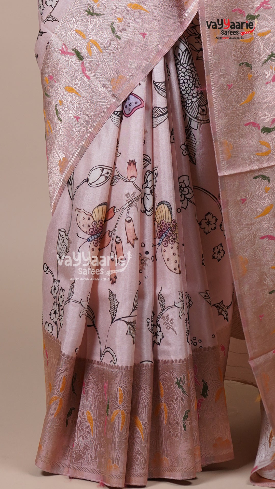 Light Pink Raw Mango Fancy Saree for Pooja Wear