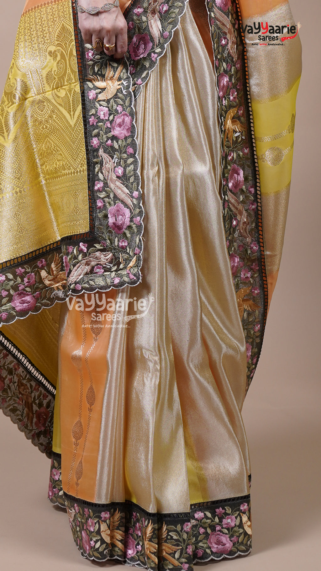 Multi Colour Tissue Fancy Saree for Party Looks