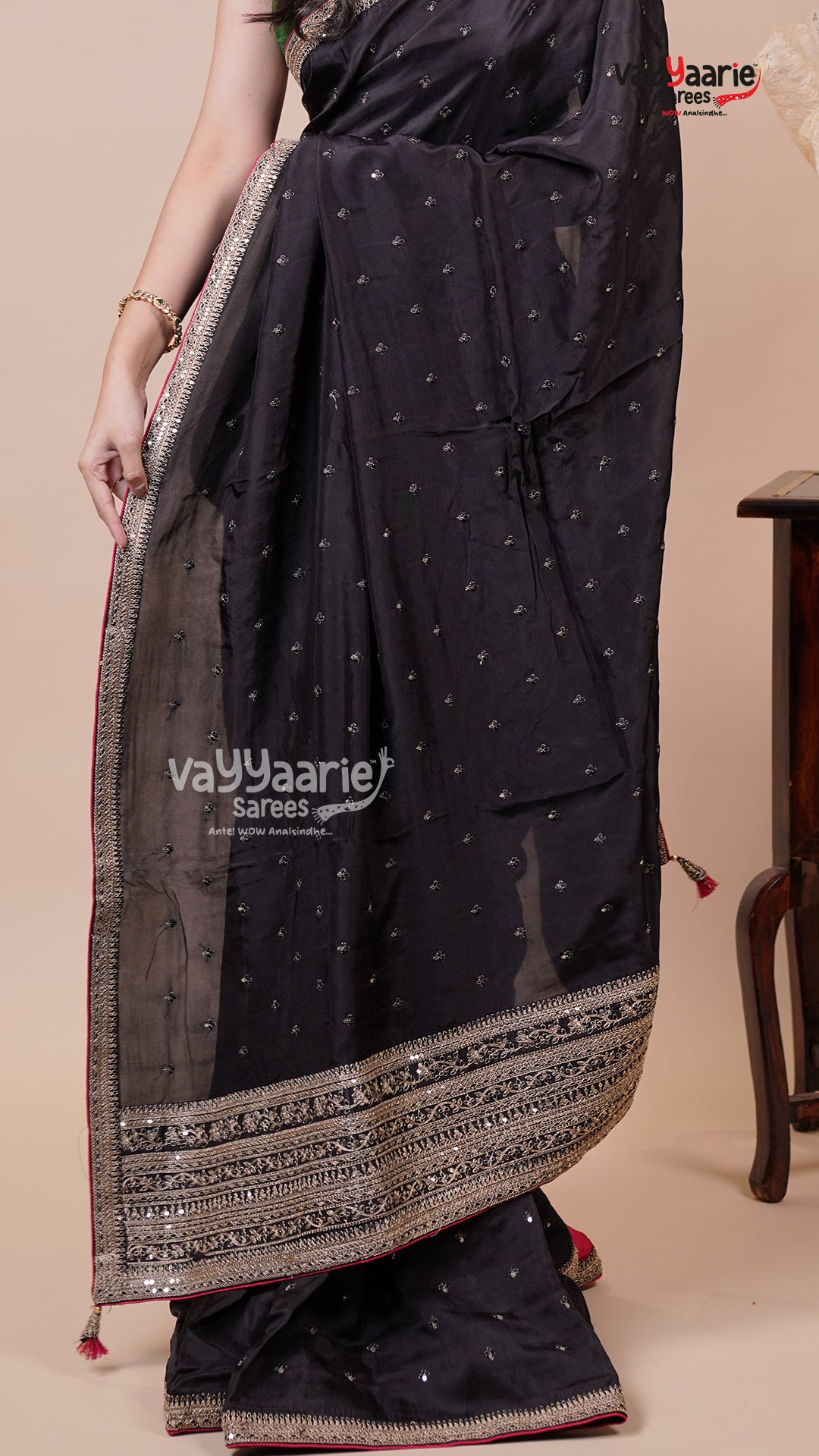 Crepe Saree for Party Wear