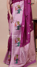 Banaras Mango Silk Saree in Magenta for Party Wear