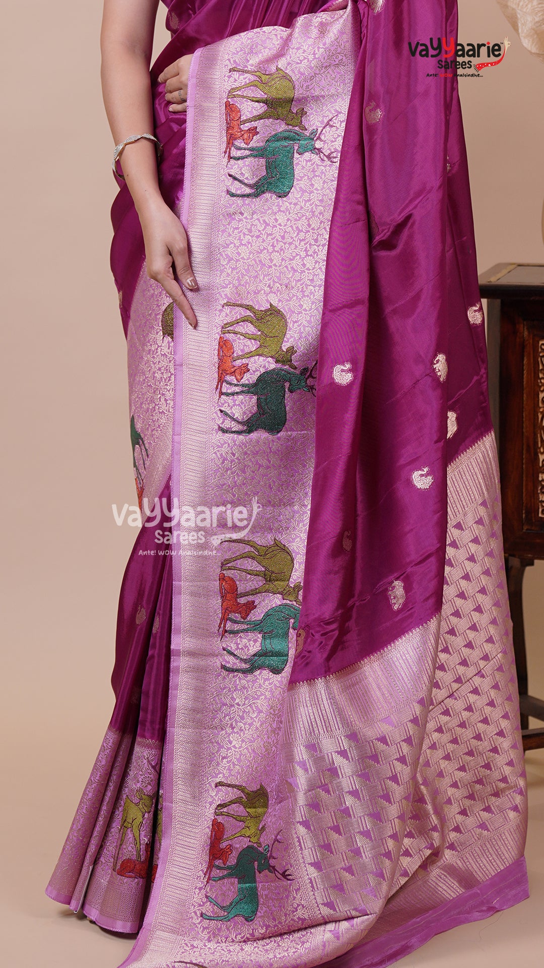 Banaras Mango Silk Saree in Magenta for Party Wear