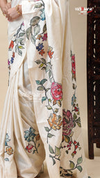 Fancy Multicolour Tusser Saree for Women