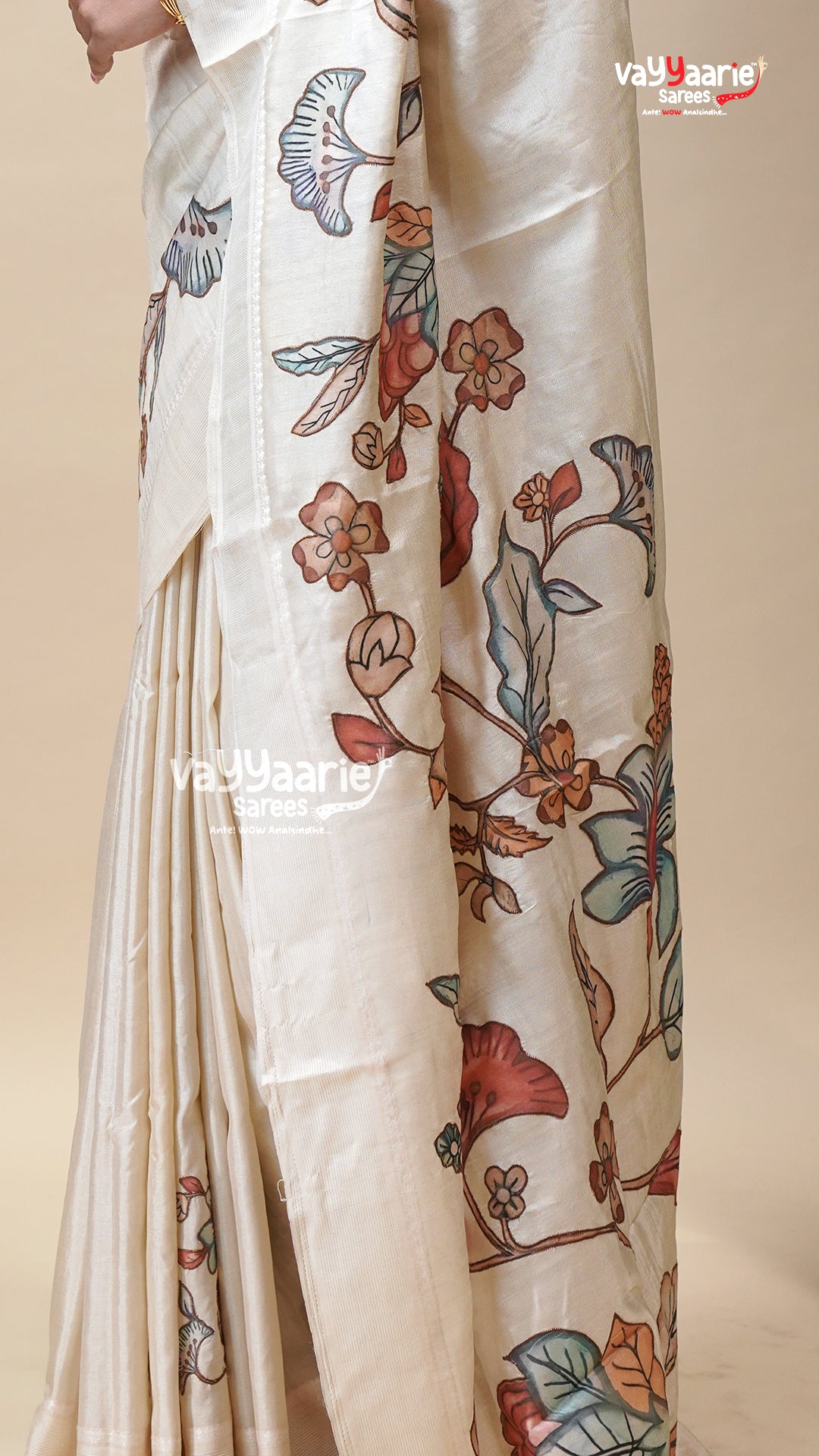 Multicolour Tusser Saree with Unstitched Blouse