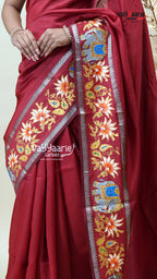 Red Mangalagiri Fancy Saree for Gifting