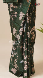 Multicolour Tissu Saree with Unstitched Blouse