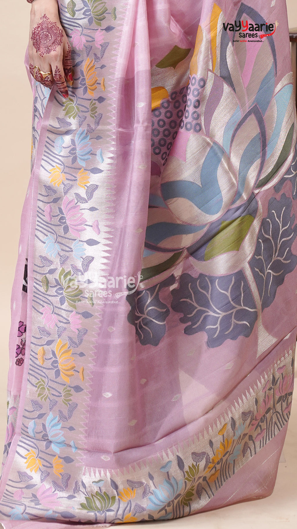 Pink Tusser Saree for Festive Day Functions