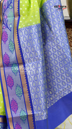 Parrot Green Kuppadam Saree for Festive Wear