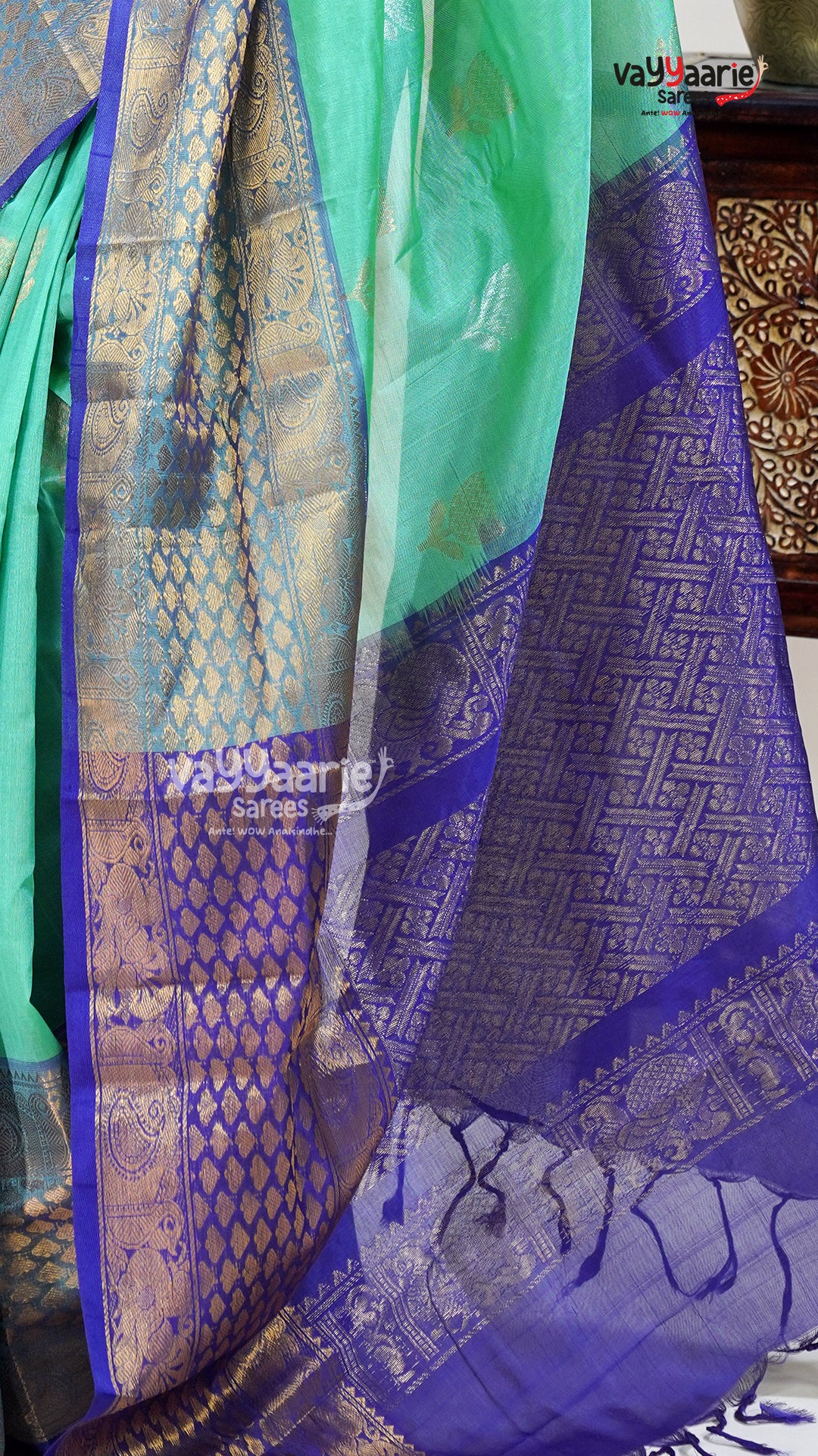 Sea Green Kuppadam Saree for Occasion Styling