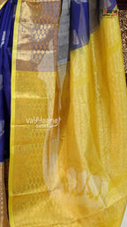 Navy Blue Kuppadam Saree for Occasion Wear