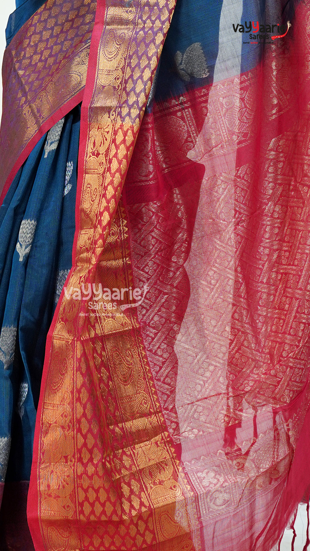Blue Kuppadam Saree for Classic Ethnic Looks