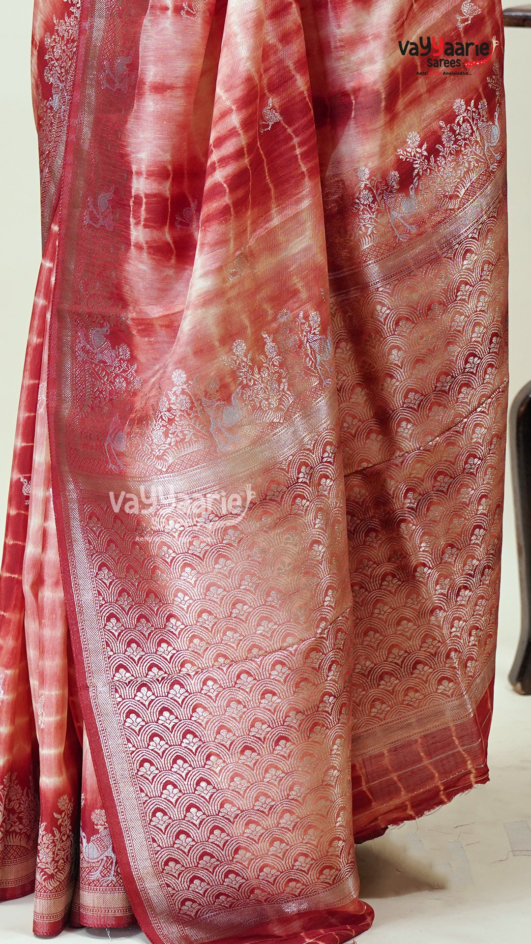 Multicolour Tissue Saree for Celebration Wear