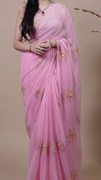 Pink Crush Fancy Saree for Family Functions