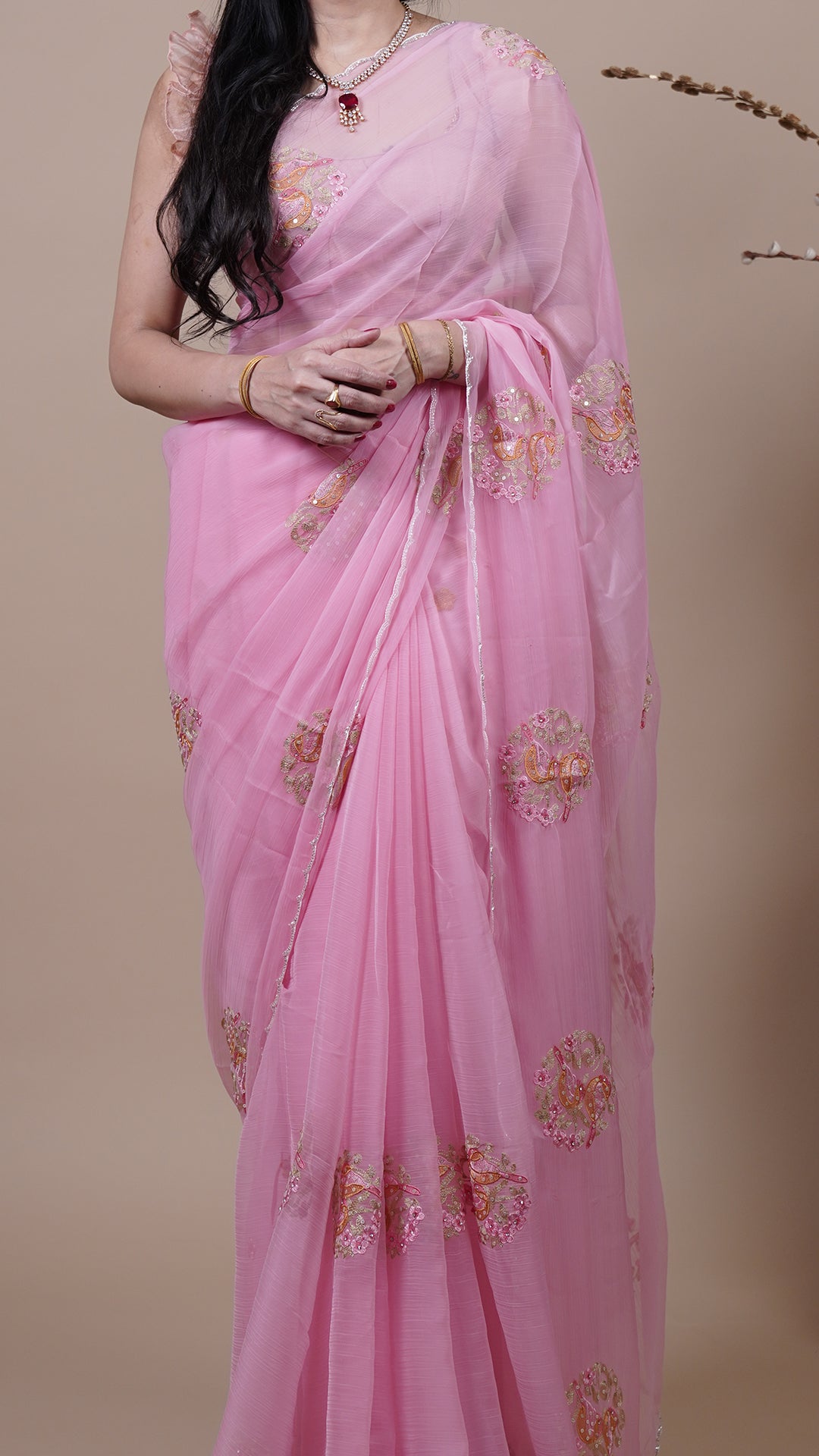 Pink Crush Fancy Saree for Family Functions