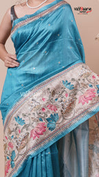 Colourful Tusser Saree for Festive Wear