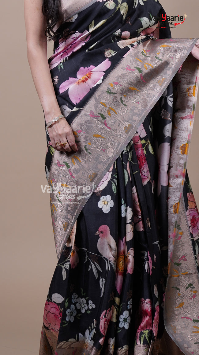 Black Tissue Fancy Saree for Everyday Elegance Main Image